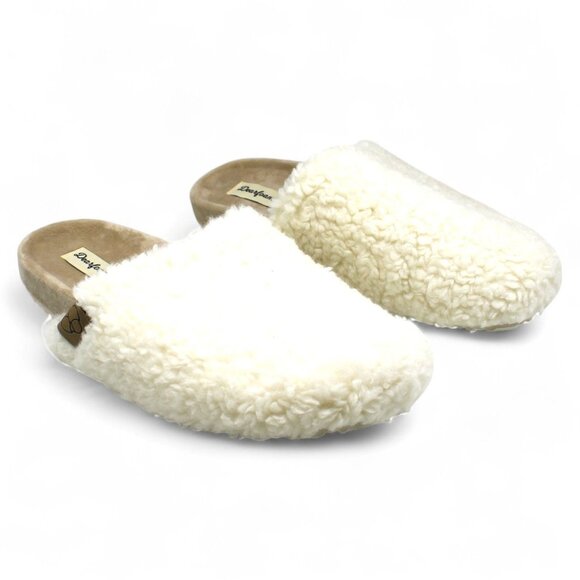 Womens Dearfoams Fluffy Teddy Slide Slipper - Picture 1 of 8